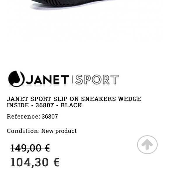 Janet Sport Italy Black Glitter Wedge Slip On Shoes 7 37 Sneakers Wedges - Picture 2 of 8